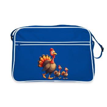Bébé dinde de Thanksgiving - Sac Retro - bleu/blanc - Devant