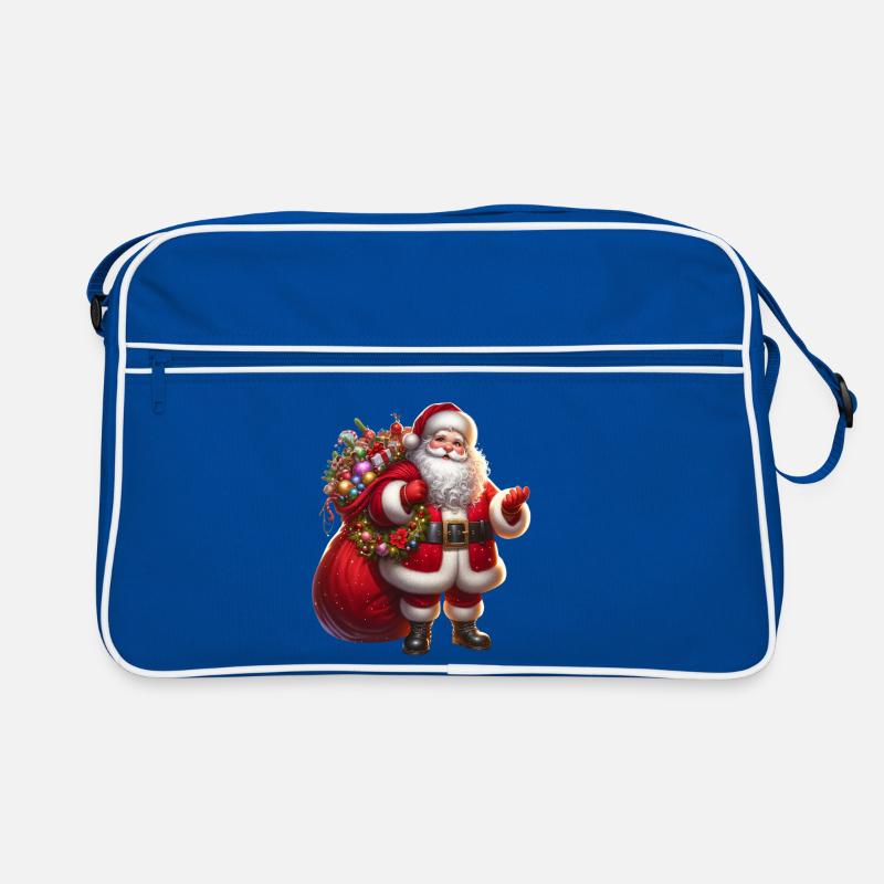 Weihnachtsmann mit Geschenksäckchen Retro Tasche