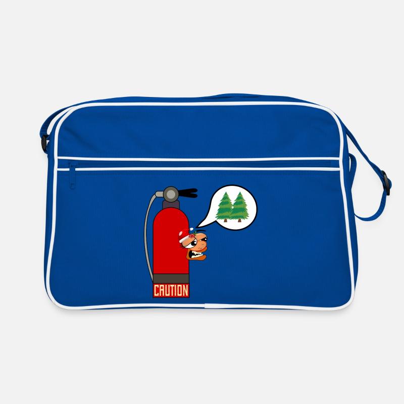 VORSICHT WEIHNACHTSBAUMFEUER - Retro Tasche - Blau/Weiß
