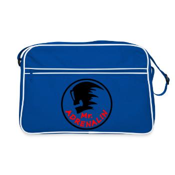 Mr. Adrenalin - Retro Tasche - Blau/Weiß - Vorne