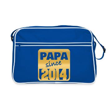 Jahrgang 2014 - Retro Tasche - Blau/Weiß - Vorne