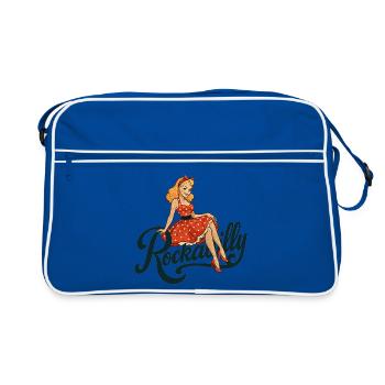 Rockabilly Pin-Up Femme Jupon Cadeau Années 50 - Sac Retro - bleu/blanc - Devant