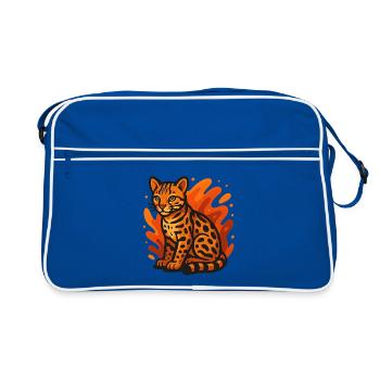 Ocelot enflammé - Sac Retro - bleu/blanc - Devant