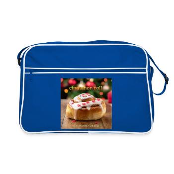 Zimtrolle "cinnamon roll" Verträumt & Verrückt - Retro Tasche - Blau/Weiß - Vorne