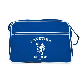 Sandvika Norge, Norvège - Sac Retro - bleu/blanc - Devant