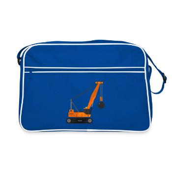 Wrecking ball crane - Retro Bag - blue/white - Front