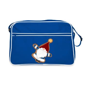 BiscuitSanta dans un cadre en pain d’épices - Sac Retro - bleu/blanc - Devant