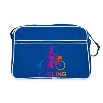 Rainbow Gradient Cyclist - Retro Bag - blue/white - Front