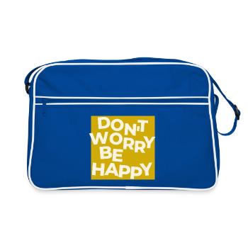 Ne t’inquiète pas, sois heureux. - Sac Retro - bleu/blanc - Devant