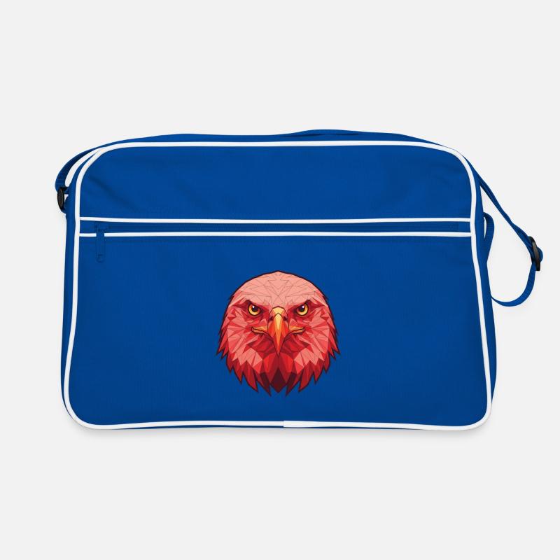 Red Eagle Lowpoly Portrait Retro Bag