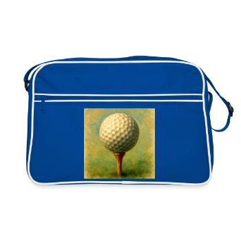 Golfball im künstlerischen Brett auf dem Abschlag - Retro Tasche - Blau/Weiß - Vorne