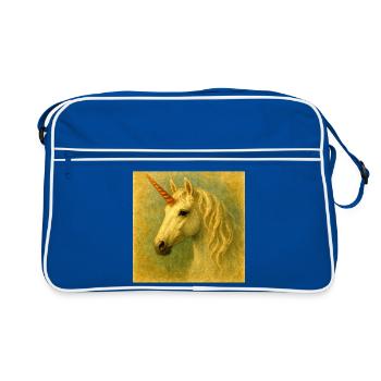 Portrait de licorne peint à chaud - Sac Retro - bleu/blanc - Devant