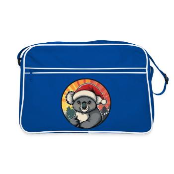 Koala Weihnachtssammler - Retro Tasche - Blau/Weiß - Vorne