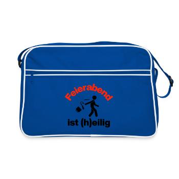 L’heure de fermeture est pressée – évasion du bureau, collègues - Sac Retro - bleu/blanc - Devant