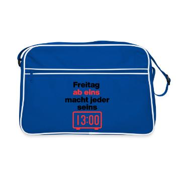 Friday from one everyone does their own, weekend - Retro Bag - blue/white - Front