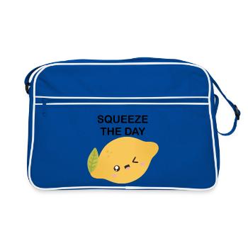 Lemon Wink Cartoon - Retro Bag - blue/white - Front