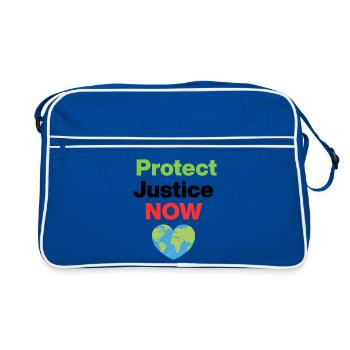 Protéger la justice – Agissez maintenant, écologique, environnemental - Sac Retro - bleu/blanc - Devant
