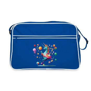 Paradis de sucette magique de licorne colorée - Sac Retro - bleu/blanc - Devant