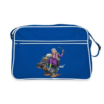 Granny purple on racing mobility scooter - Retro Bag - blue/white - Front