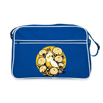 Calopsitte ensoleillée en soucis - Sac Retro - bleu/blanc - Devant