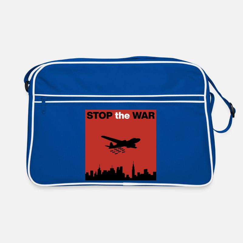 STOP the WAR – Stop Bombs, Protect Cities Retro Bag
