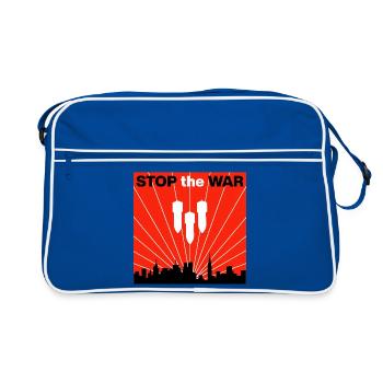 STOP the WAR – Cities instead of bombs, peace now - Retro Bag - blue/white - Front