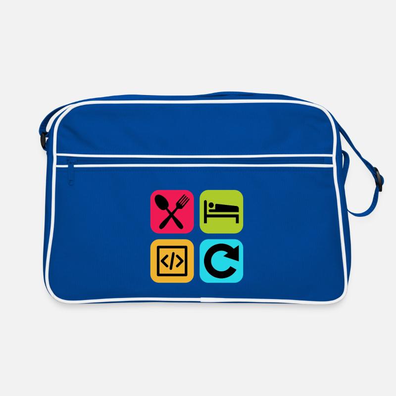 Eat Sleep Code Repeat Funny Quote Dev Retro Bag