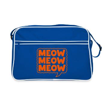 Miaou Miaou Miaou Bulle de dialogue Chat - Sac Retro - bleu/blanc - Devant