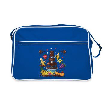 Chocolate Fountain Fruit Friends Design - Retro Bag - blue/white - Front