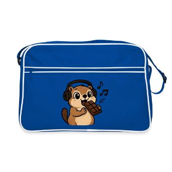 et la marmotte mange le chocolat - Sac Retro - bleu/blanc - Devant