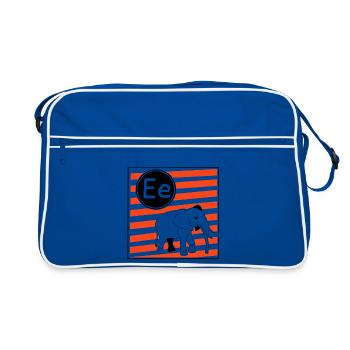 E pour Lettres d’éléphant pour apprendre à lire - Sac Retro - bleu/blanc - Devant