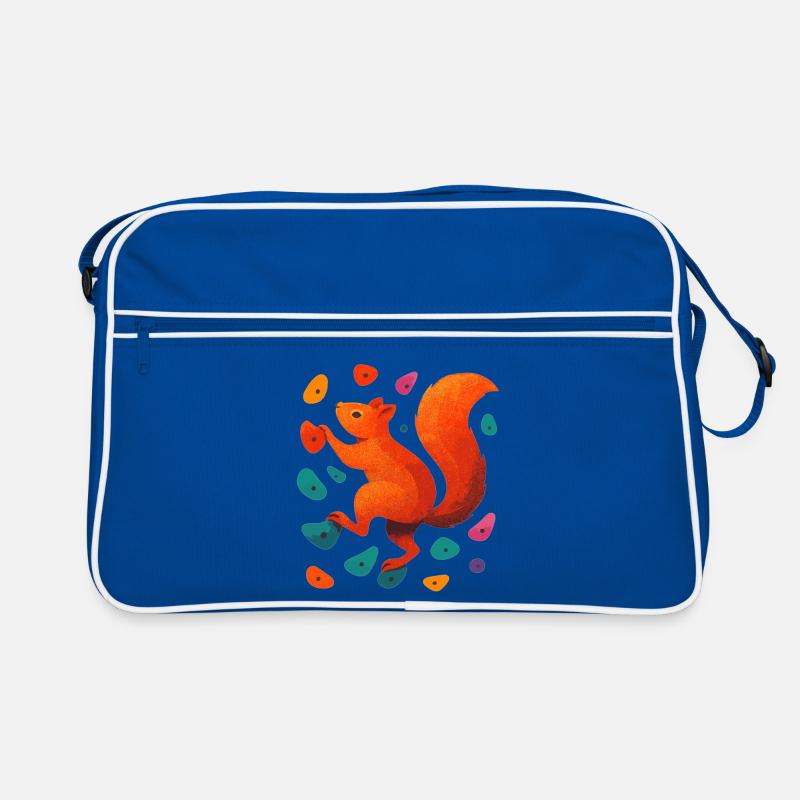 Bouldern Eichhörnchen Klettern Motivation Geschenk Retro Tasche