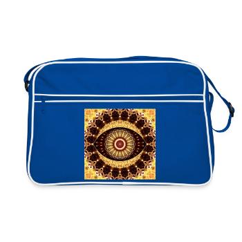 Kaléidoscope Mandala Tons d’or - Sac Retro - bleu/blanc - Devant