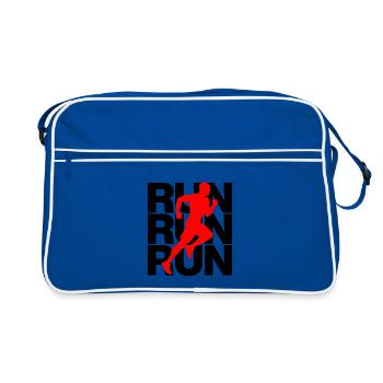 JOGGING MAN, PUISSANCE DE COURSE ! PASSION POUR LA COURSE, LA COURSE - Sac Retro - bleu/blanc - Devant
