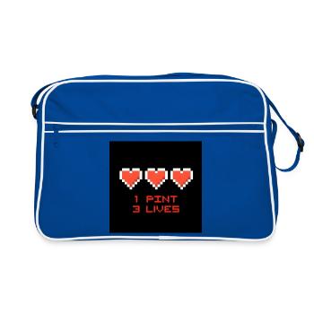 Pixel Hearts 1 pint 3 vies - Sac Retro - bleu/blanc - Devant