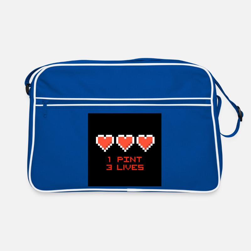 Pixel Hearts 1 Pint 3 Leben Retro Tasche