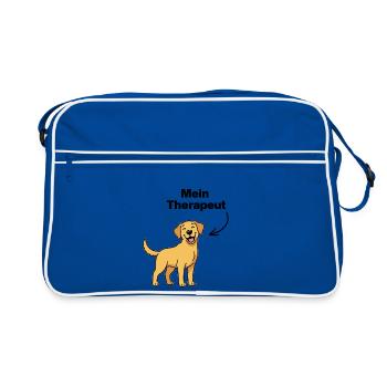 MON THÉRAPEUTE : CHIEN ! NEZ POILU, AMOUREUX DES CHIENS, PATTE - Sac Retro - bleu/blanc - Devant