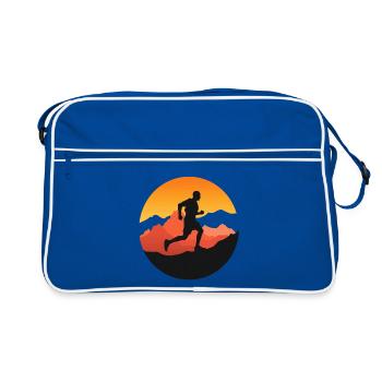 Running – Symbol of freedom - trail logo - Retro Bag - blue/white - Front