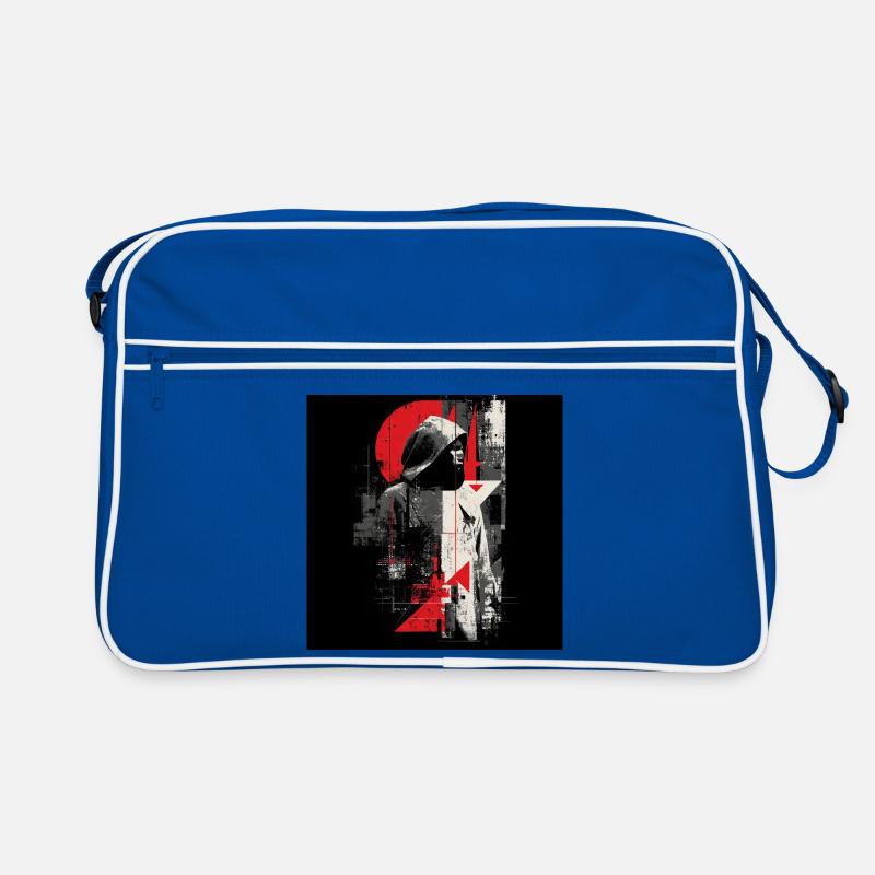 Geometric Shadow Pullover Hoodie Retro Bag