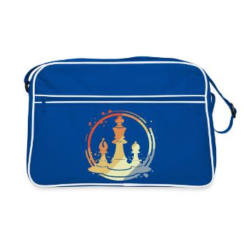Chess pieces in retro style - Retro Bag - blue/white - Front