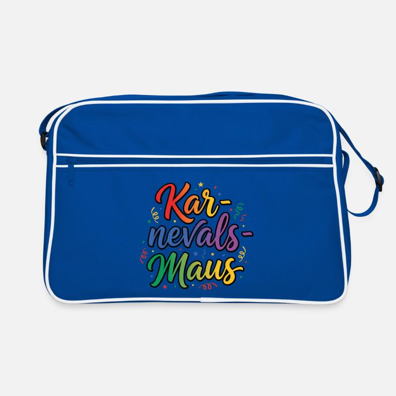 Karnevalsmaus Karneval Köln Kölner Karnevals Maus - Retro Tasche - Blau/Weiß