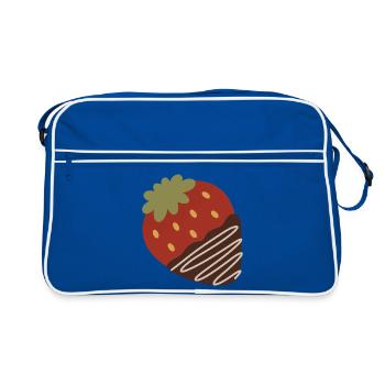 Strawberry Dipped in Chocolate - Retro Bag - blue/white - Front