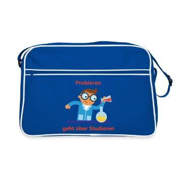 The joy of experimentation: Trying instead of studying - Retro Bag - blue/white - Front