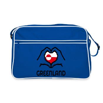 Symbole de l’amour du Groenland - Sac Retro - bleu/blanc - Devant