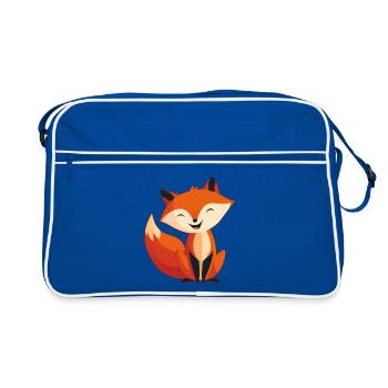 Bezaubernder kleiner Fuchs, süßes Kind-Illustration - Retro Tasche - Blau/Weiß - Vorne