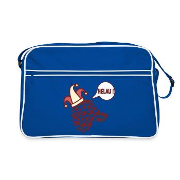 Dachshund Dog Costume Carnival Helau - Retro Bag - blue/white - Front