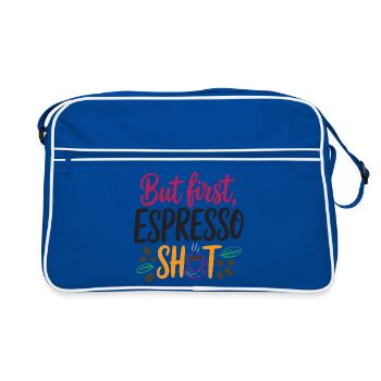 Mais le premier shot d’espresso - Sac Retro - bleu/blanc - Devant