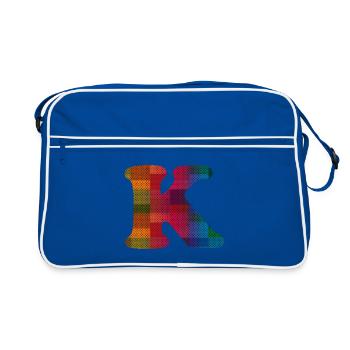 Letter K - Retro Bag - blue/white - Front