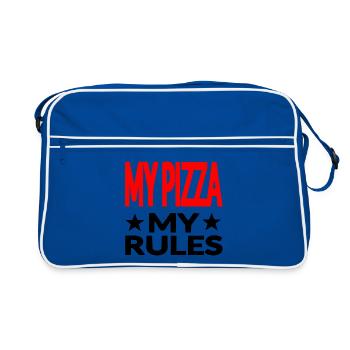 Pizza - Retro Tasche - Blau/Weiß - Vorne