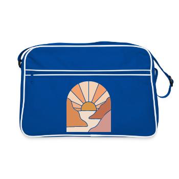Sunlit Canyon Path - Retro Tasche - Blau/Weiß - Vorne